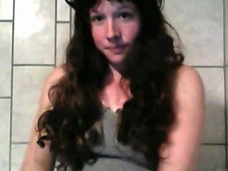 Long Haired Black Head With Ugly Saggy Pale Tits Was Masturbating On Webcam